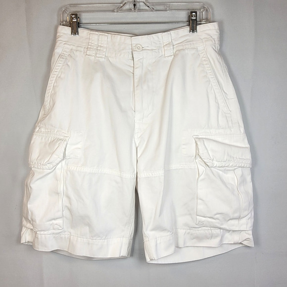 Ralph Lauren Polo Cargo Chino Classic 31"x10" 100% Cotton Shorts White D6 - Picture 1 of 12